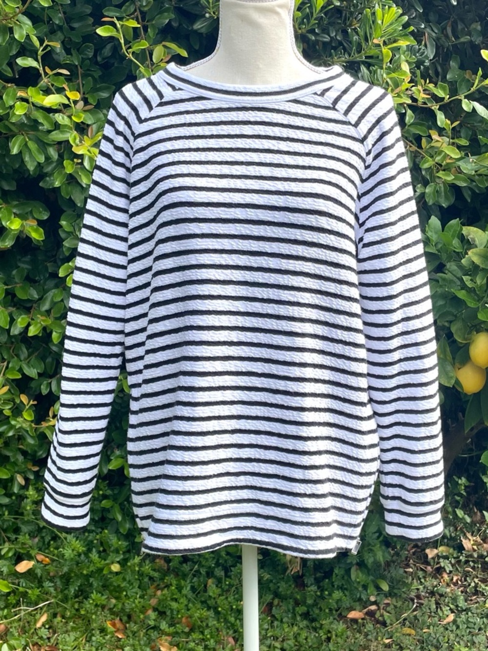Lou & Grey Top Striped Long Sleeve Tee Casual Tinic Pullover Size XS
